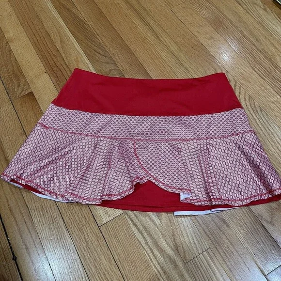 Lucky In Love Womens Skort Tennis Pickleball Size Large L 12 Red Ruffle EUC - Picture 12 of 12